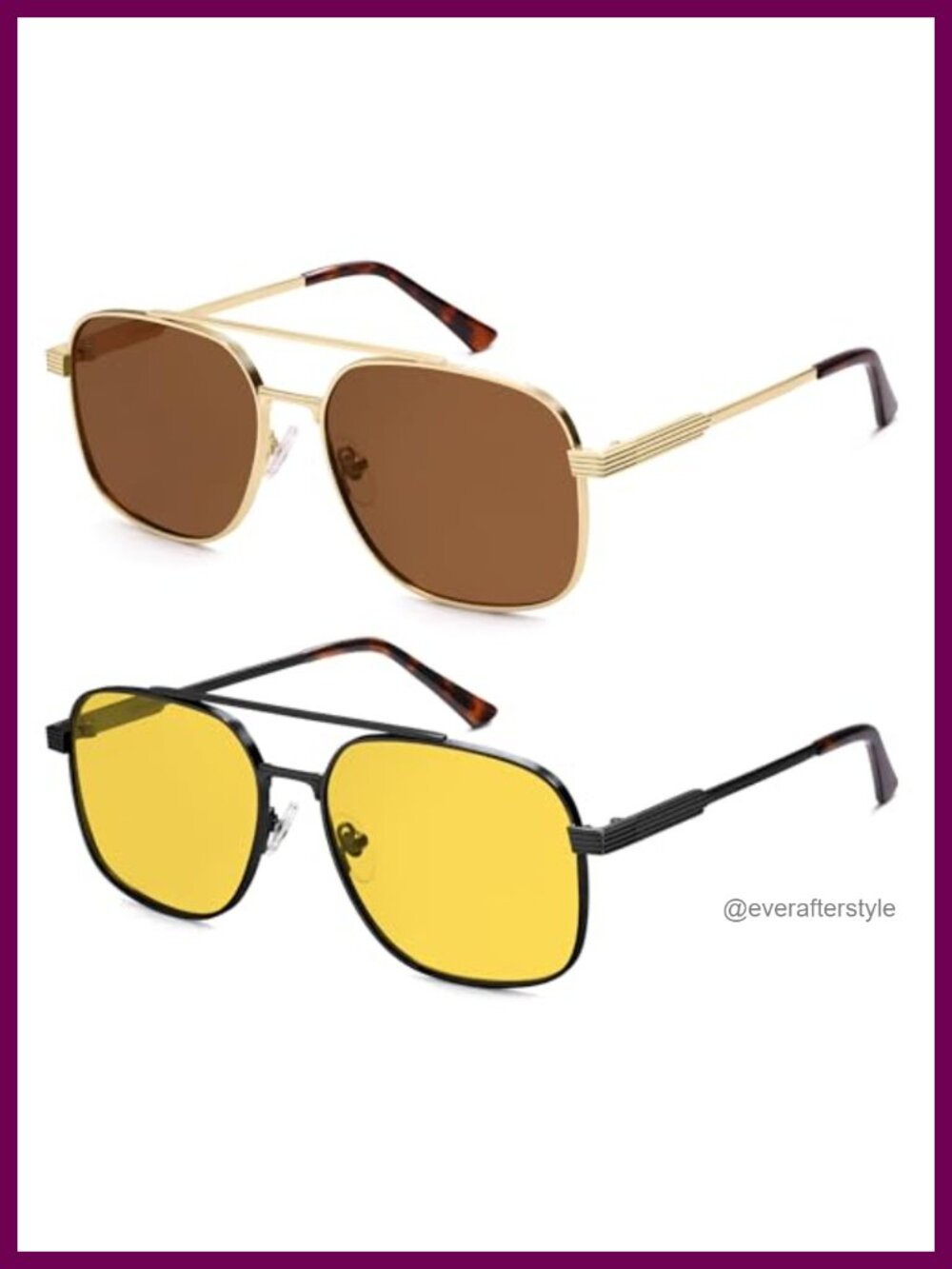 Polarized Square Aviator Sunglasses UV400 TAC Lens Unisex Adult